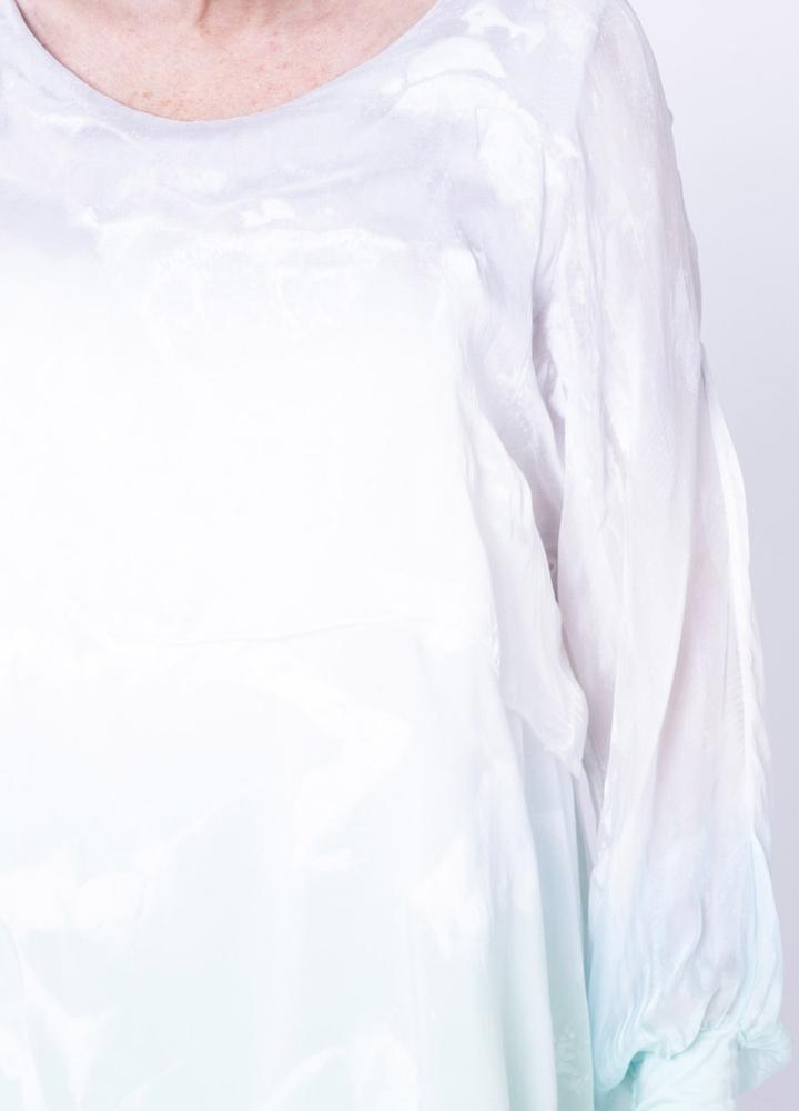 Layered Silk Print Top Mint