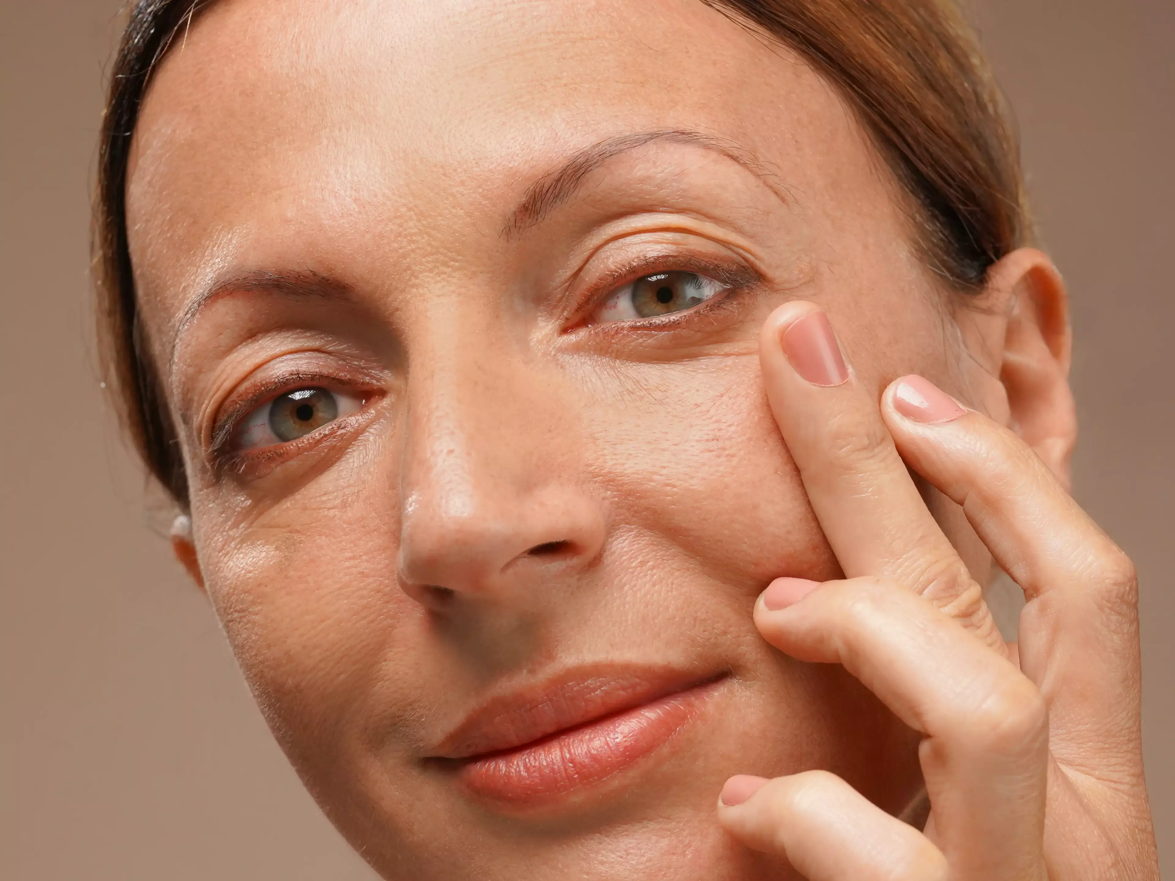 A woman with a smooth looking skin