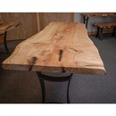 live edge maple desk with steel base