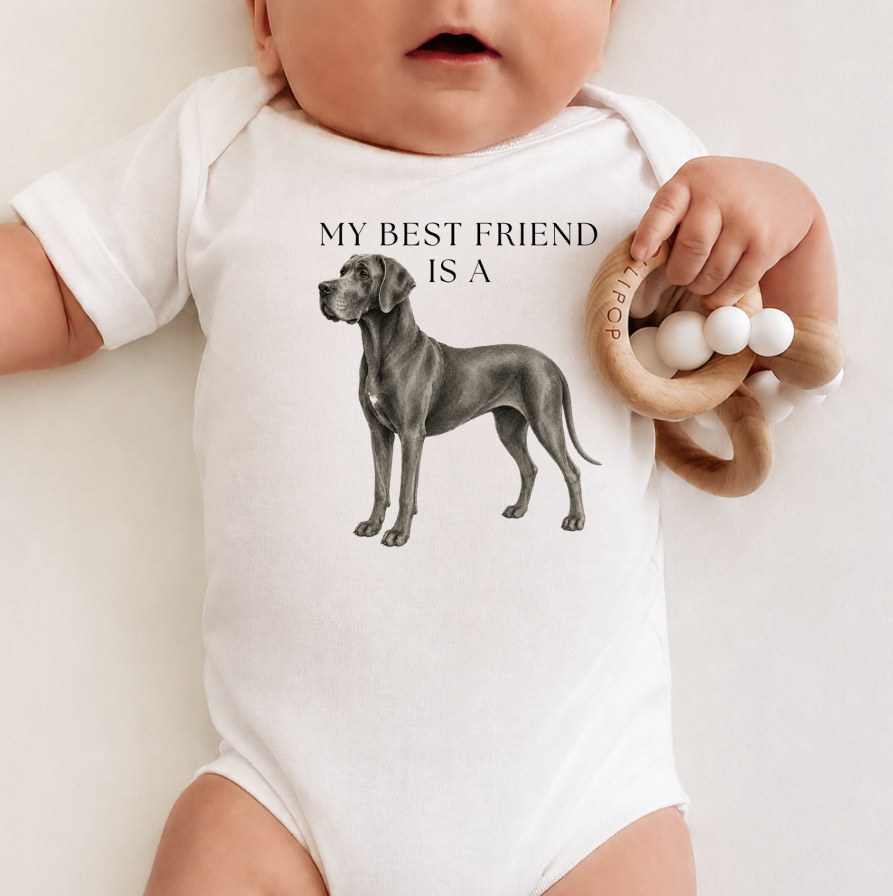 My Best Friend is a Great Dane - Great Dane - Baby Outfit - Baby Shower Gift - Dog Nursery - Lake Dog - New Baby Gift
