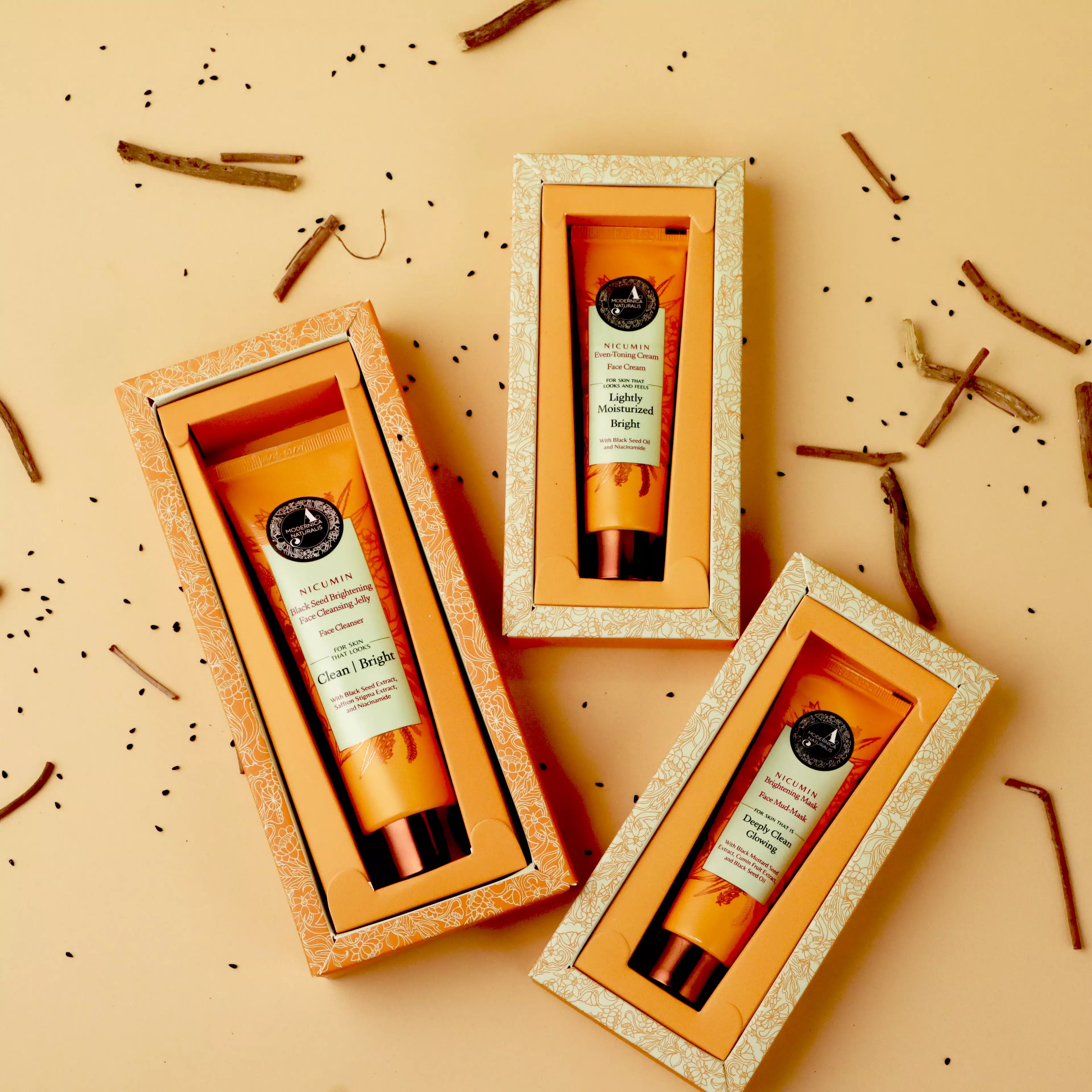 ingredients around packaging box