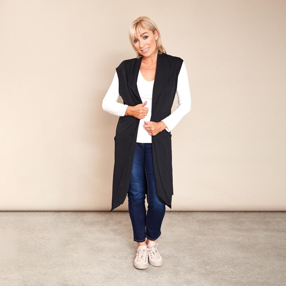 Katrina Jersey Gilet (Black)