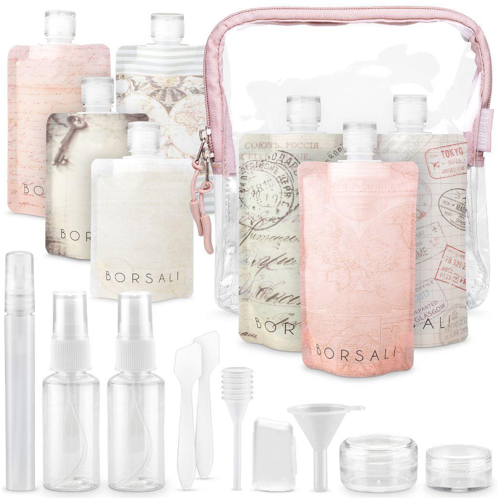 Tsa bag with travel bottles