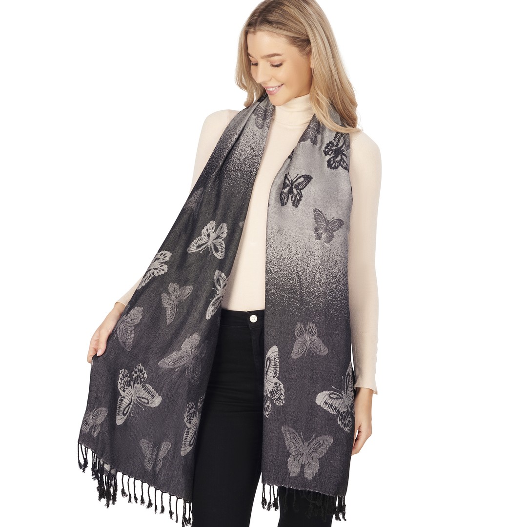 Black BUTTERFLY scarf - Scarves - Boutique KEVA