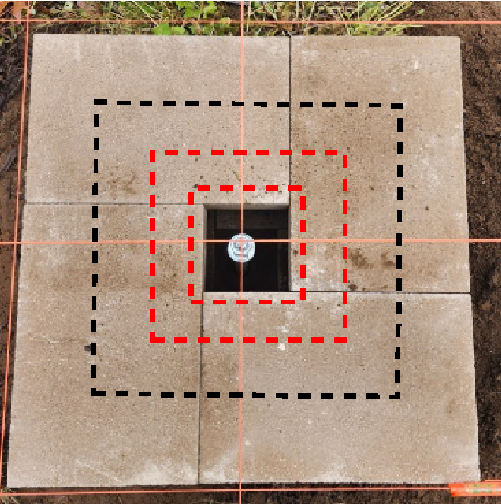 auger centered in paver stones