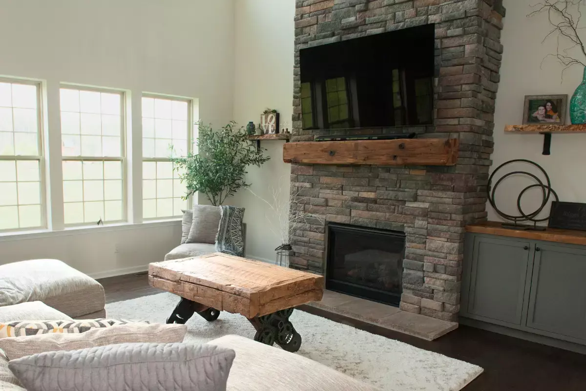 Rustic Chunky Fireplace Mantel