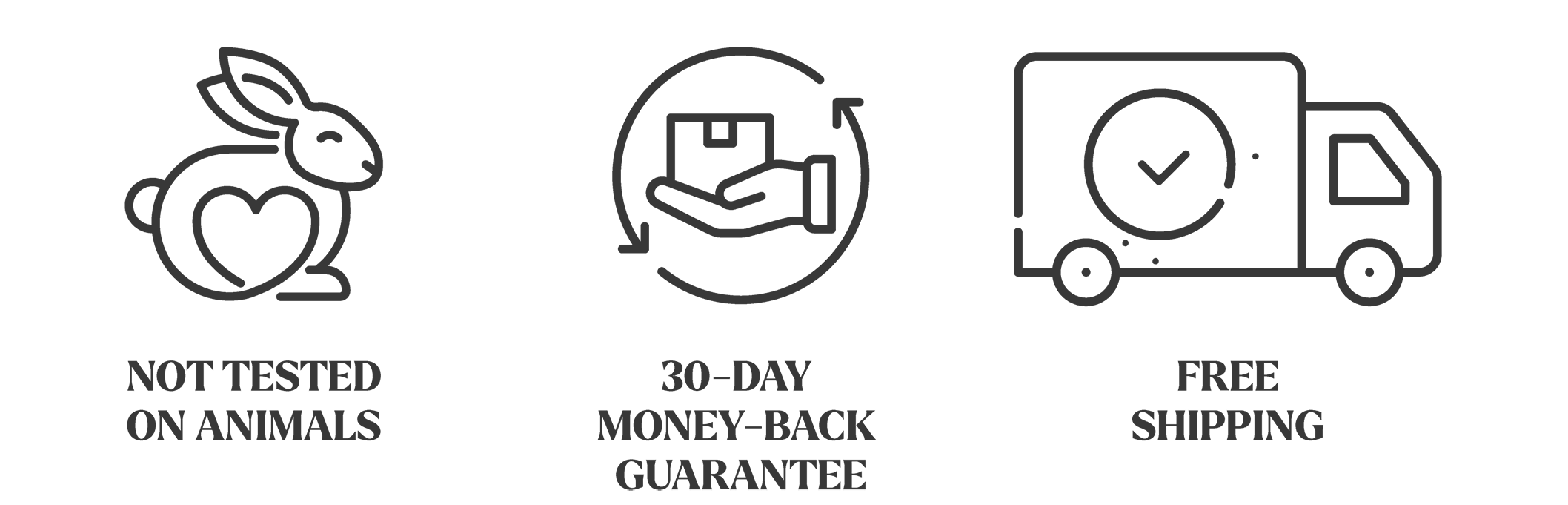 not tested on animals, 30 days money back guarantee, free shipping 3