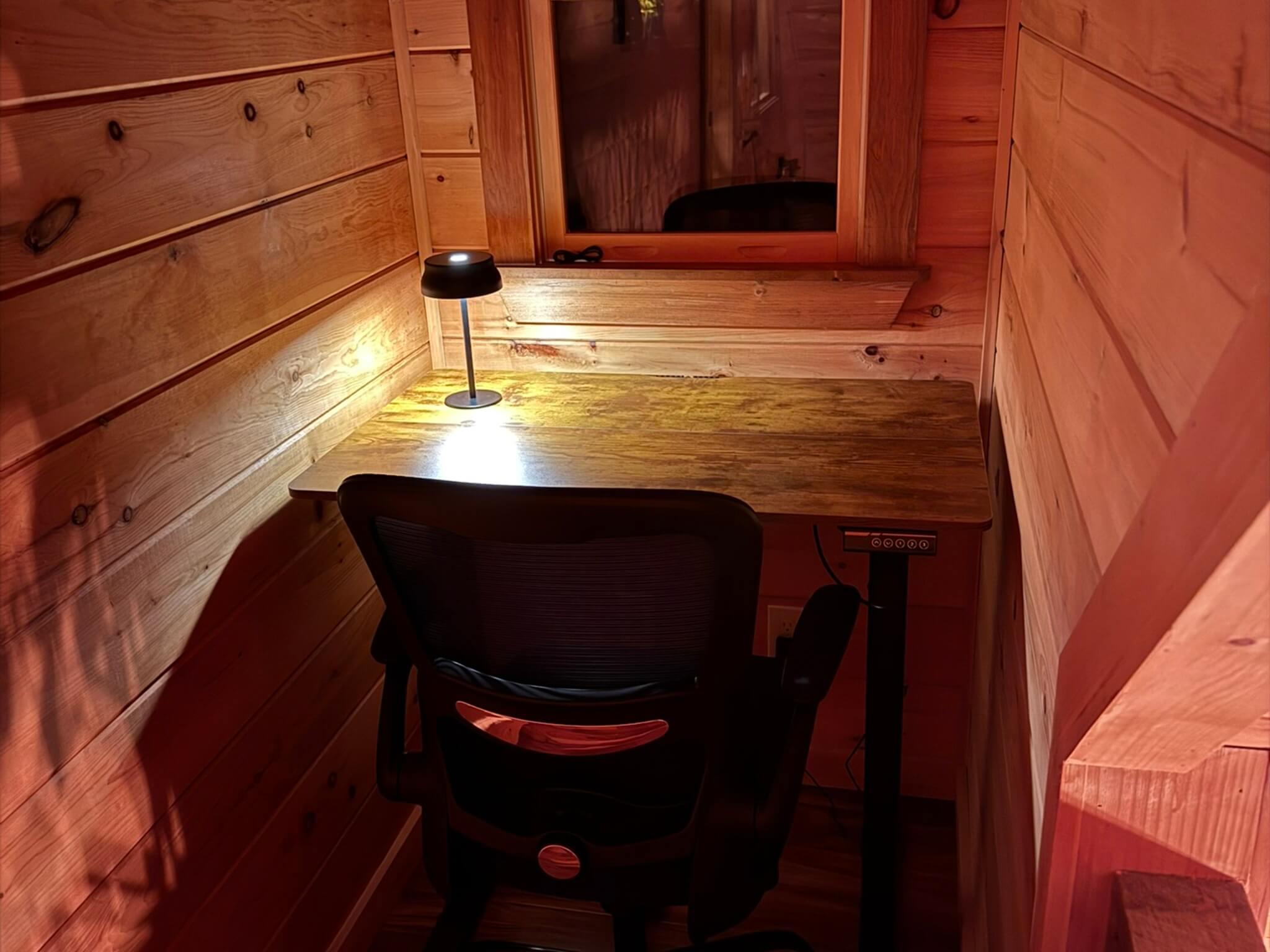 If you need a quiet place to think or check in on work, there’s an upstairs nook with a standing desk designed specifically for deep work and reading.