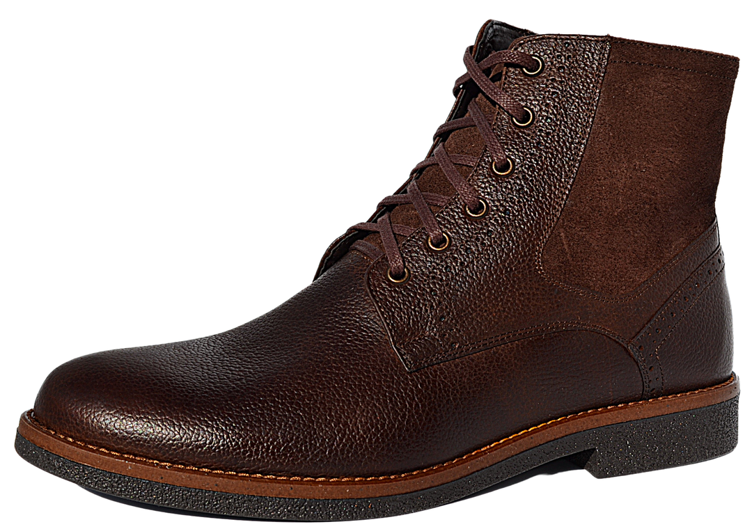 Lucas - Mens leather laced up boots - Reindeer Leather