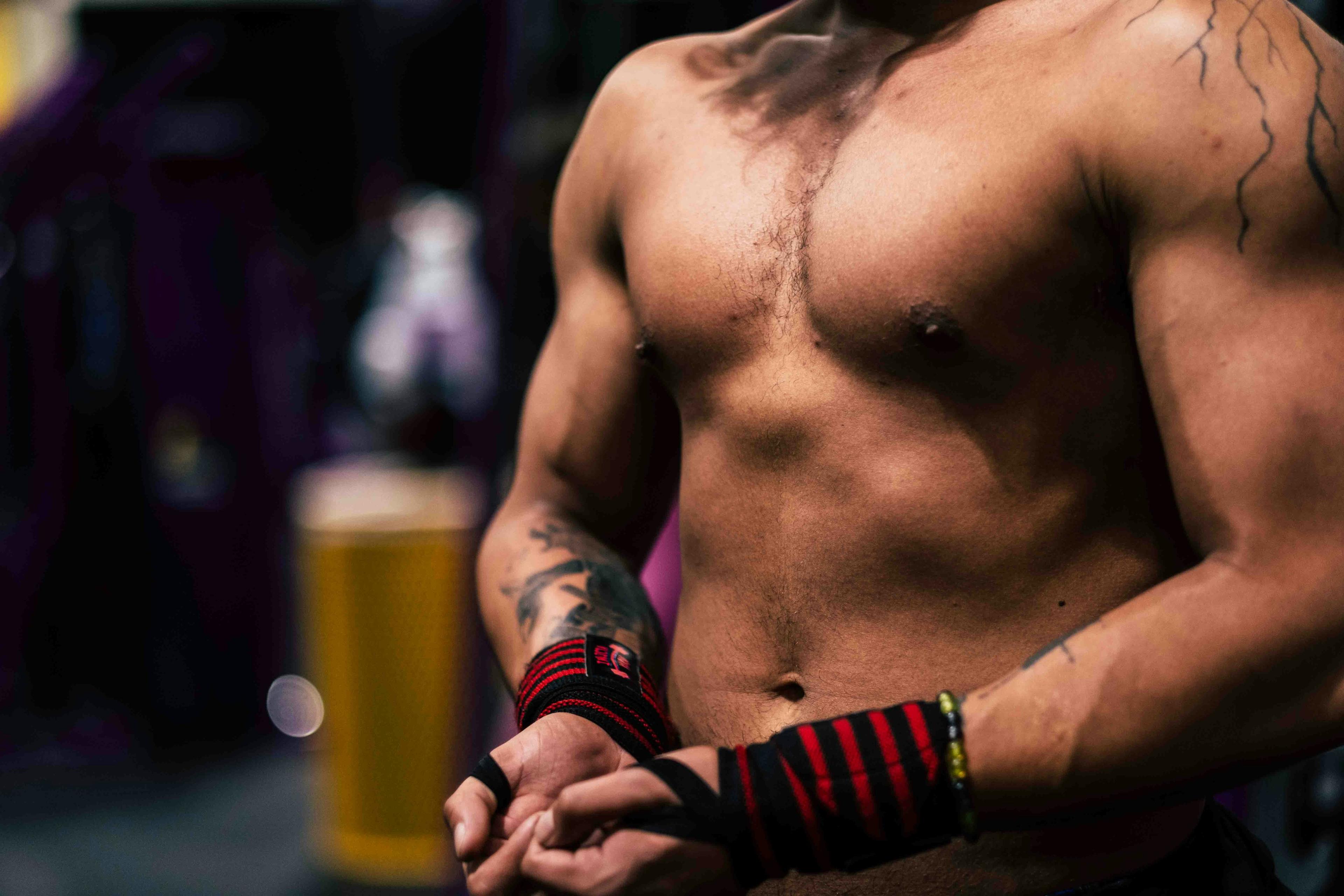 pumped up chest