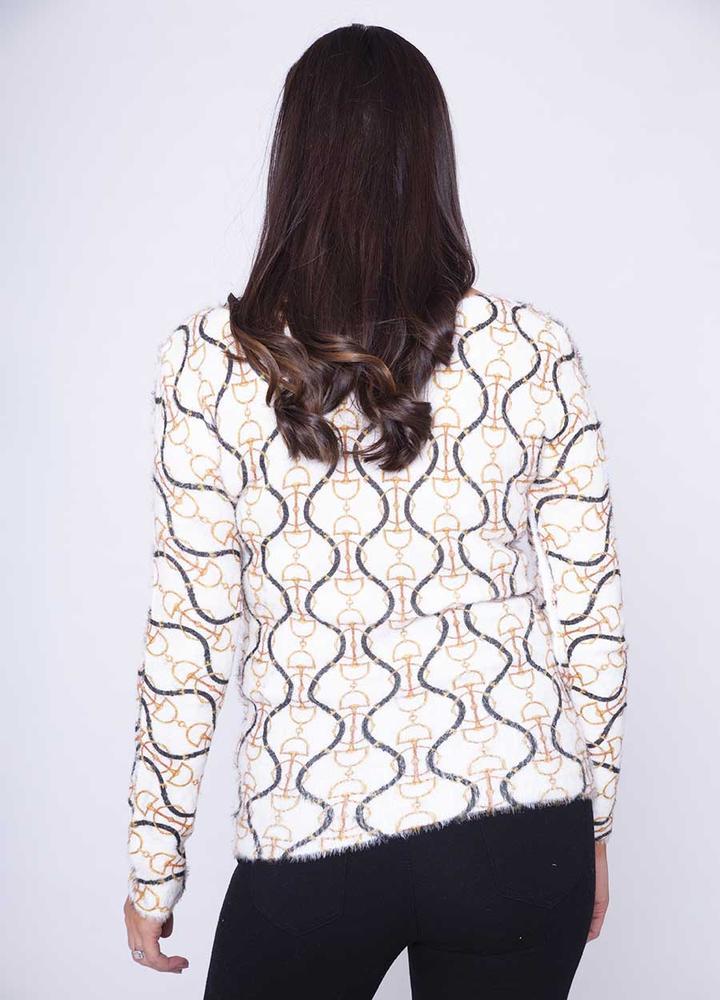 Chain Print Jumper in White