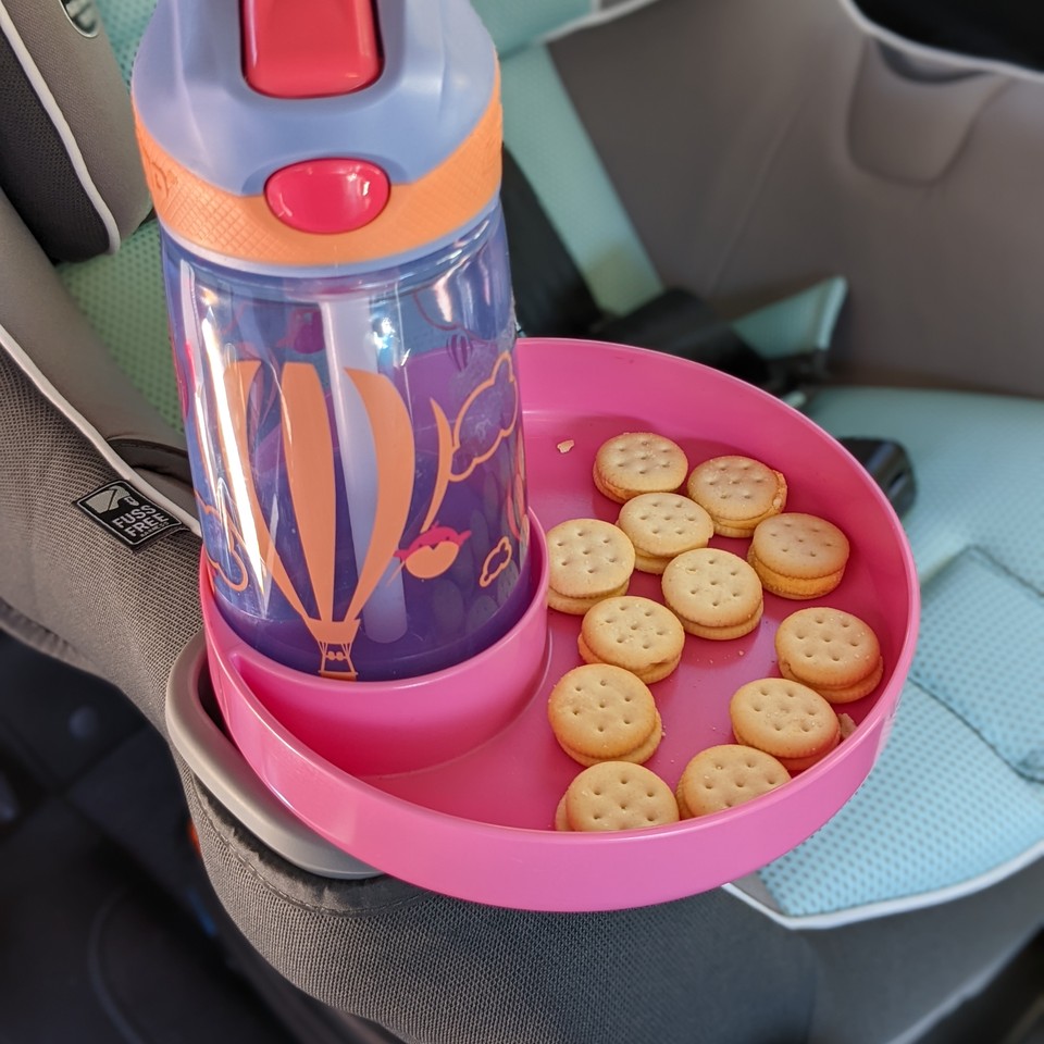 Travel crayon holder from empty spice or parmesan cheese container. Kids  can put them in their carseat cup holders.