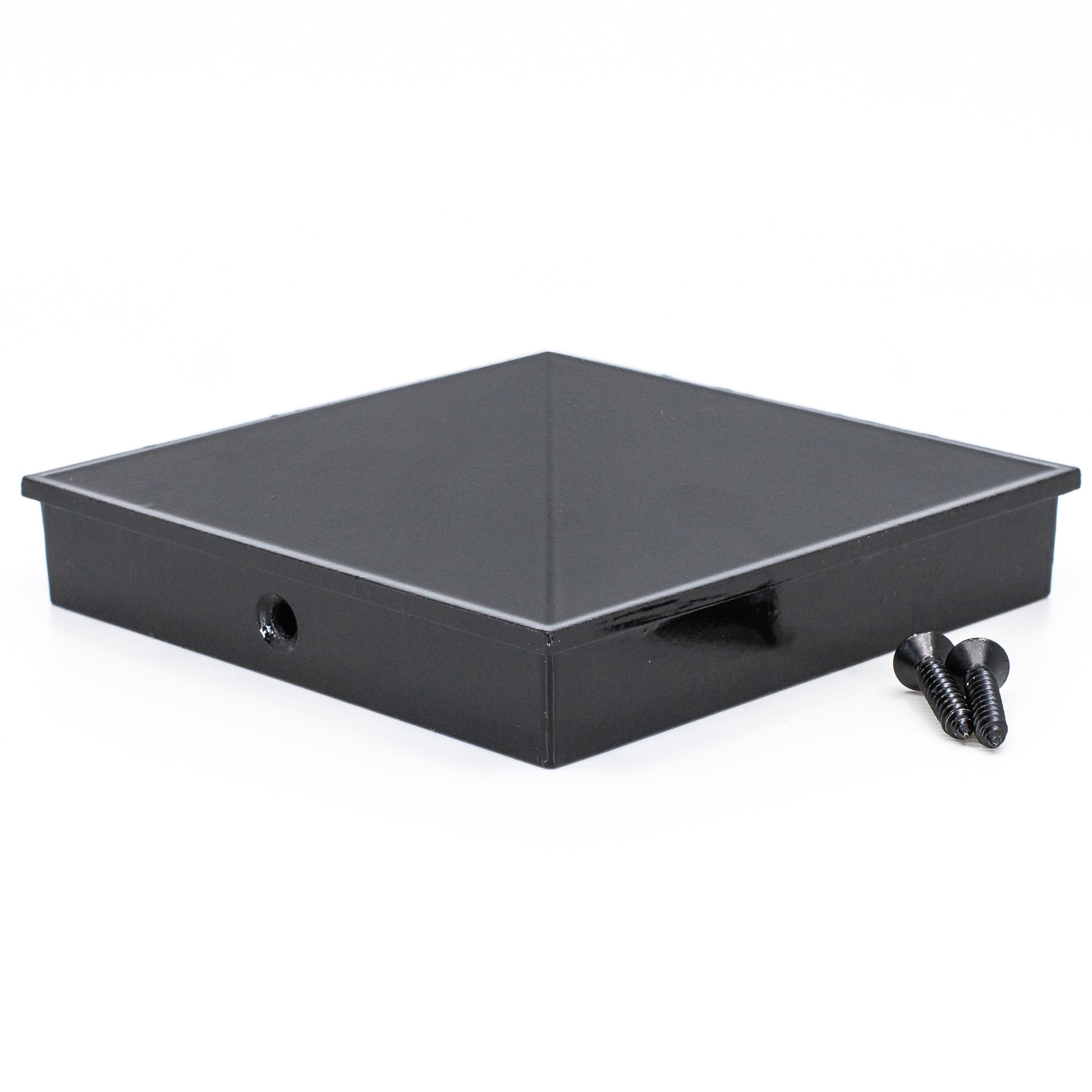 black pyramid metal post cap on a white background