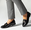 Lucy - women black leather loafers - Reindeer Leather
