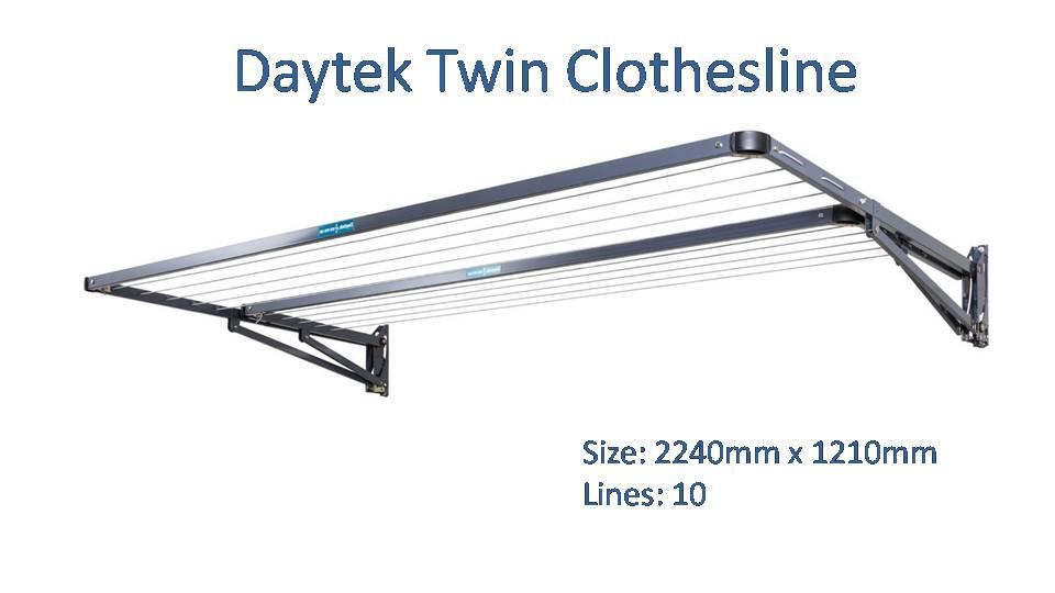 daytek twin 2200mm wide clothesline dimensions