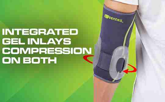 Tennis Golf Elbow Brace Sleeve with Strap & Inner GEL Pads - Best for joint pain relief, prevent injuries, improve blood circulation. Medical Grade