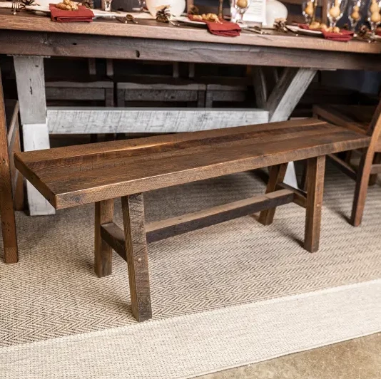 solid reclaimed wood dining bench