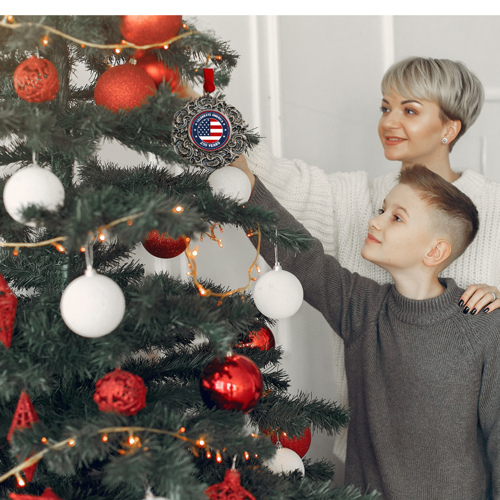 Patriotic Christmas Ornament to Celebrate America 250