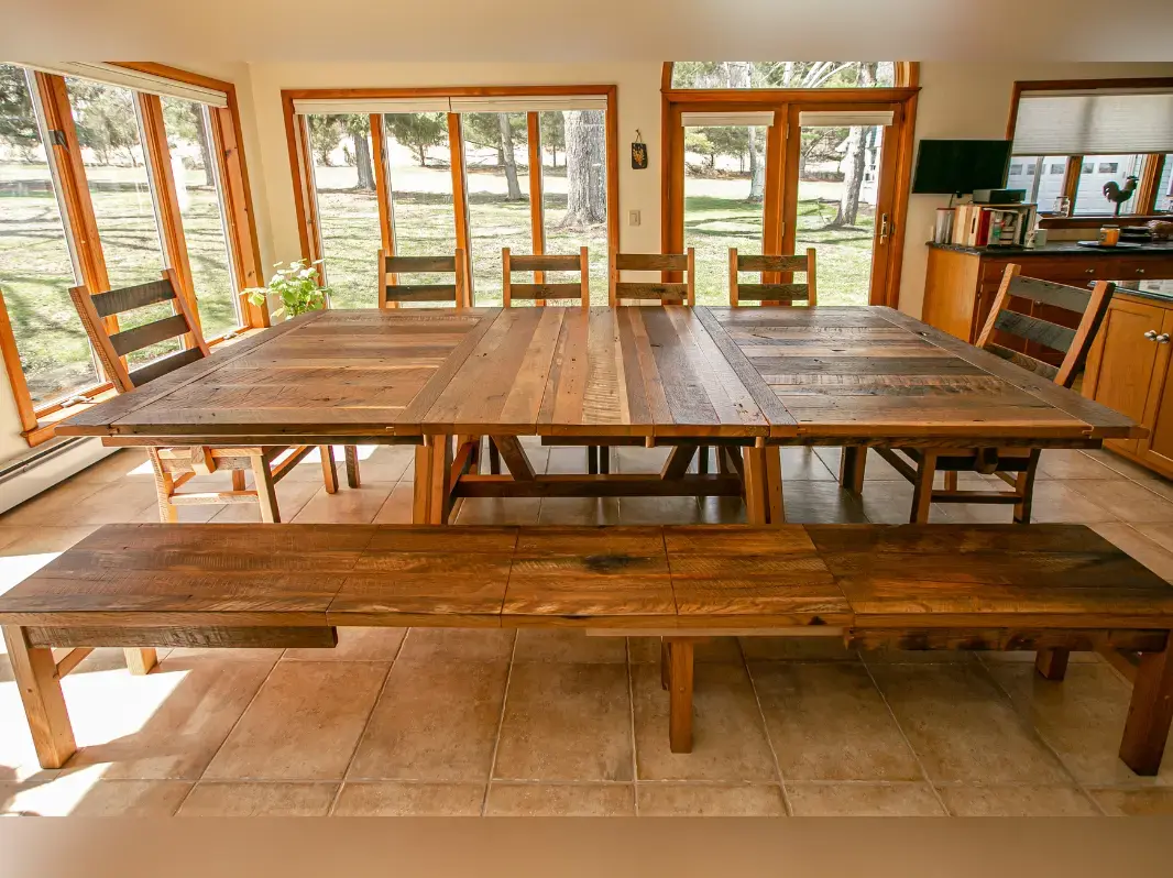 Extendable Solid Wood Dining Bench