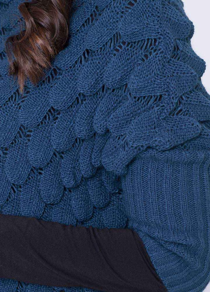 Wave Chunky Jumper in Teal