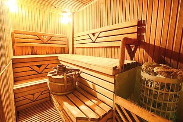 Finnish modern empty sauna interior