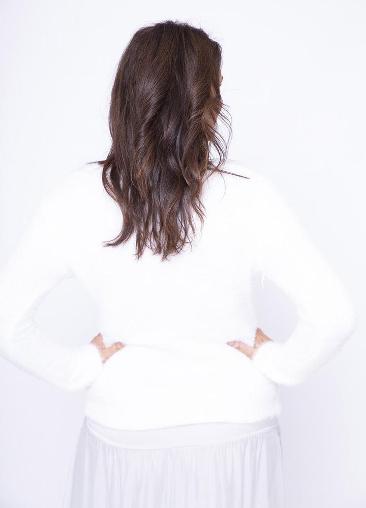 V Neck Mohair Jumper