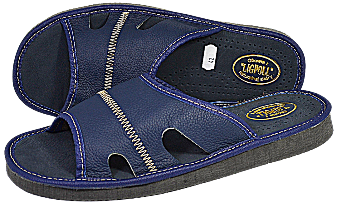 Dale - Mens leather slides - Reindeer Leather