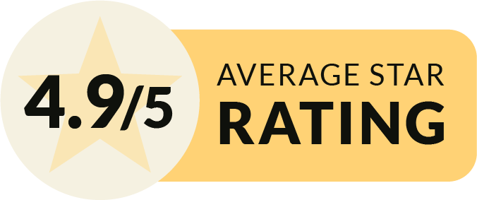 4.9/5 stars is the average star rating
