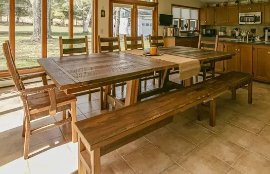 Extendable barnwood dining table