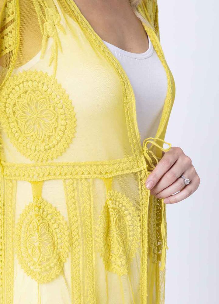 Long Lace Crochet Cardi
