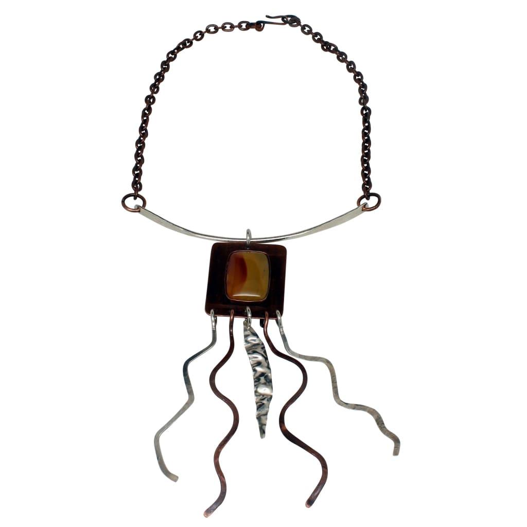 Just Flow Mixed Metal Statement Necklace by Junebug Jewelry Designs