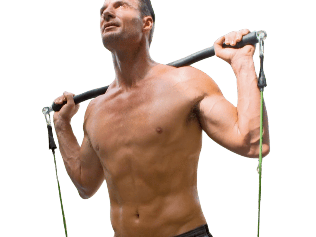 Man using XBAR Fitness and Resistance Bands