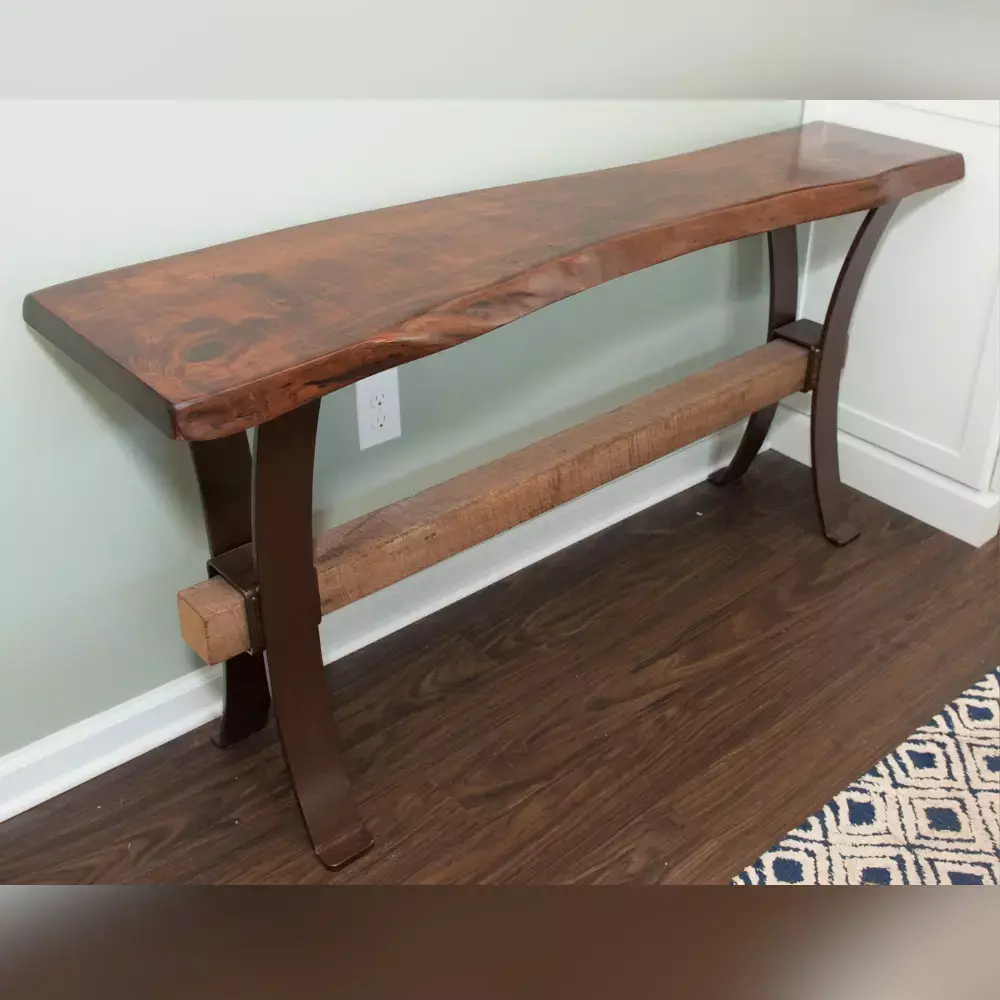 Walnut Wood Entryway Console Table