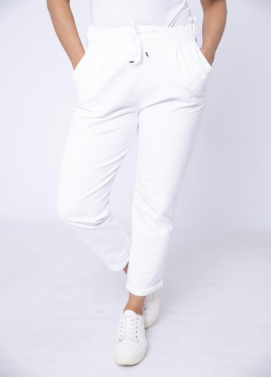 Drawstring Jersey Trouser in White