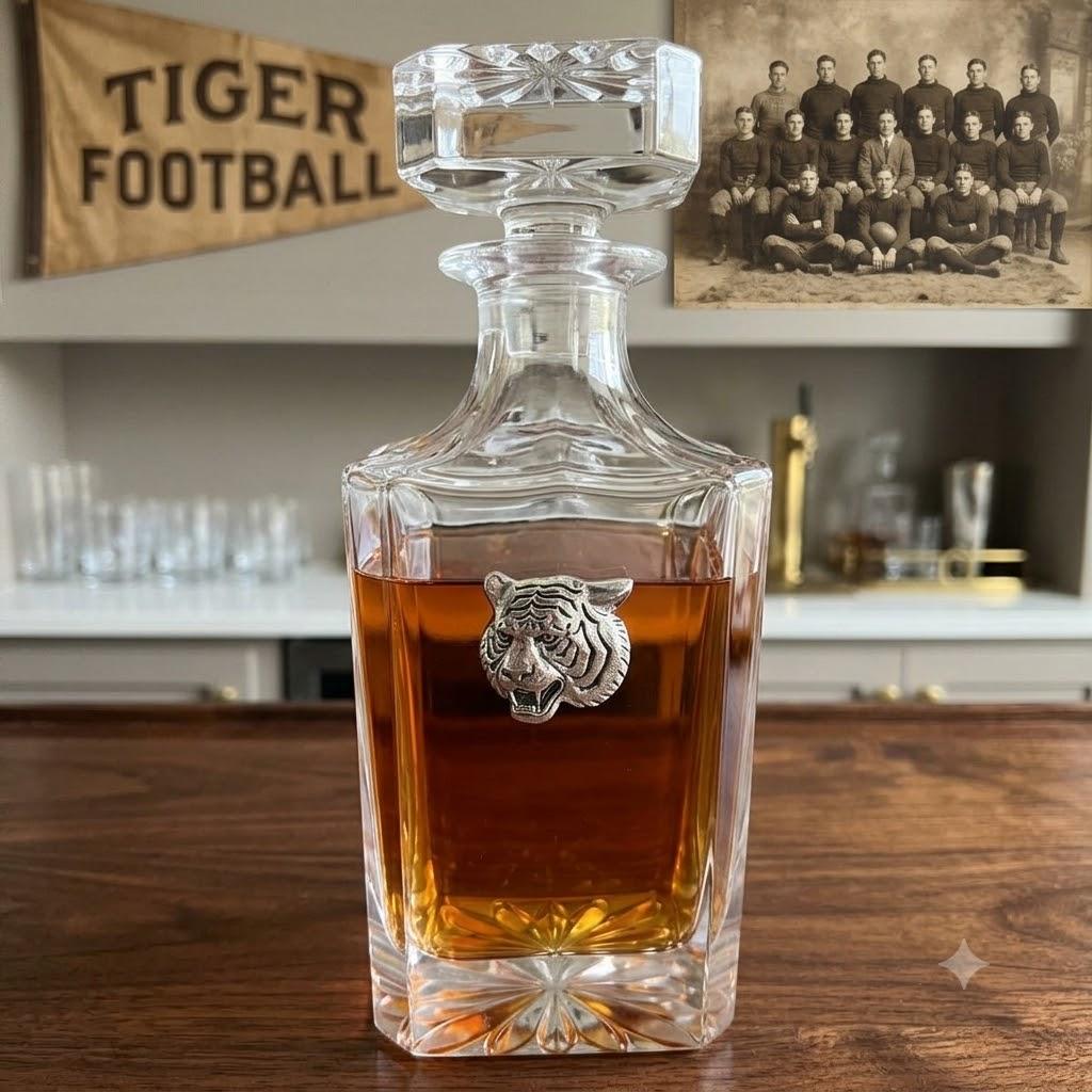 Decanter with Silver Tiger Head