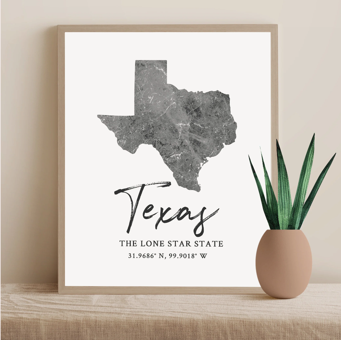 Texas State Map Silhouette print