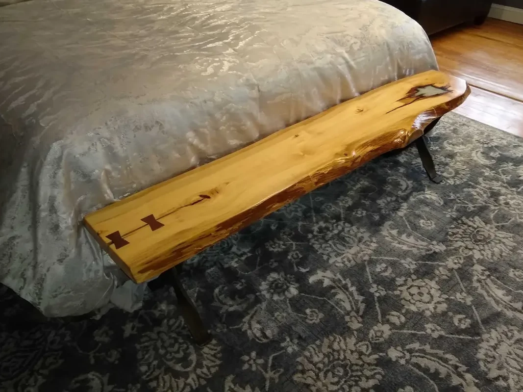 Custom Bench with Bowtie Inlays