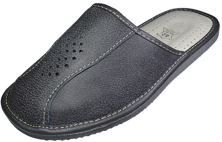 leather bedroom slippers for men