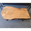 Live Edge Spalted Maple Coffee Table with Steel Base