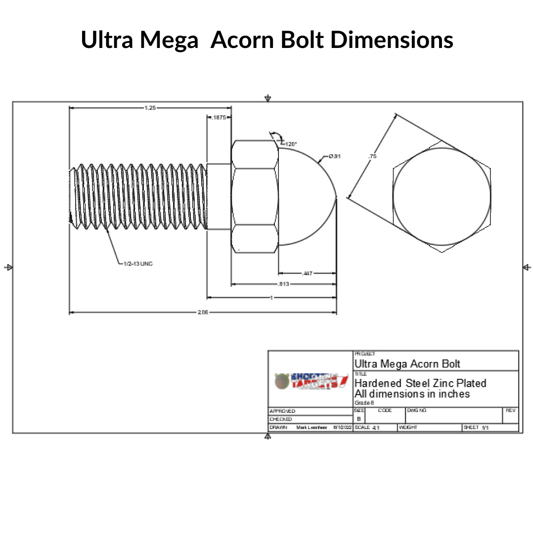 Ultra Mega Steel Acorn Bolt