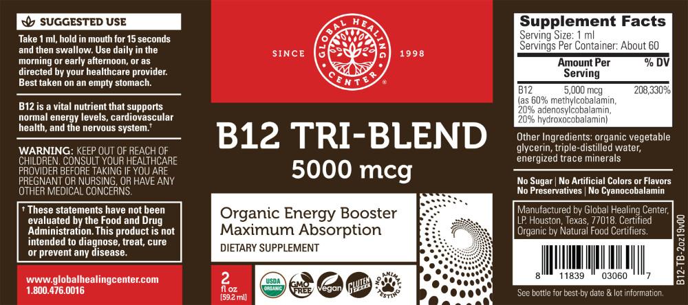 Global Healing B12 Tri-Blend Label