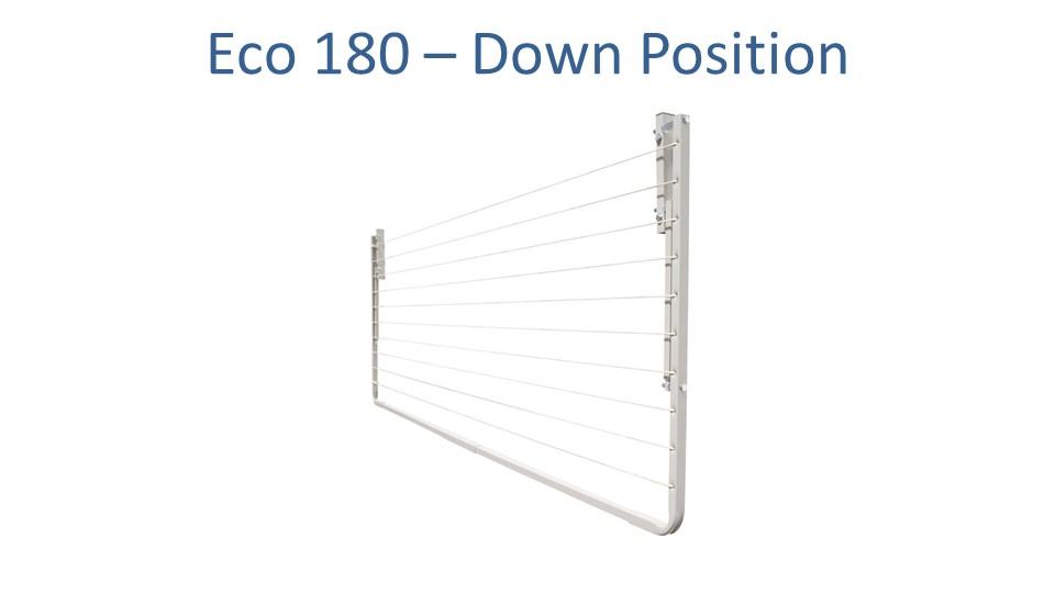 eco 180 180cm wide clothesline folded down