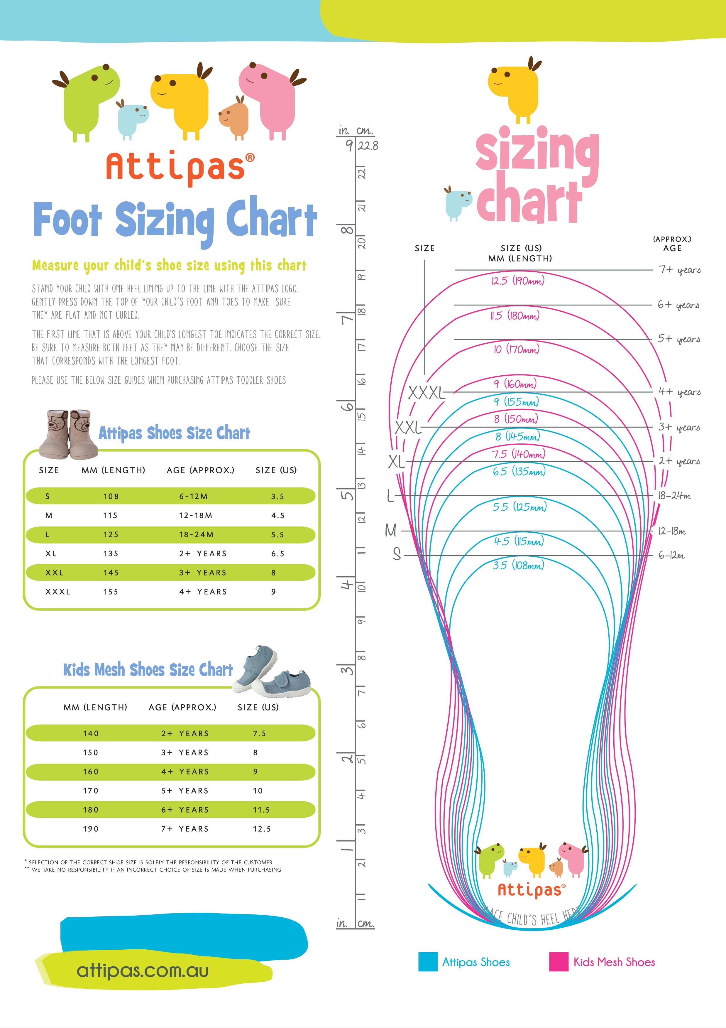 Baby foot size chart
