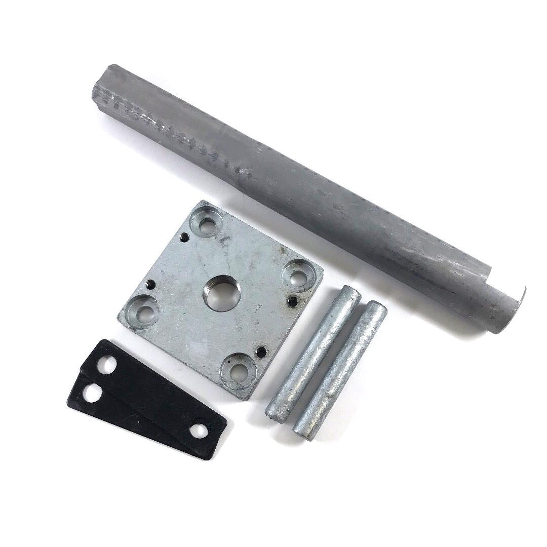 structural post anchor on a white background showing all components