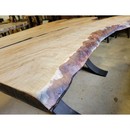 maple dining table with steel base