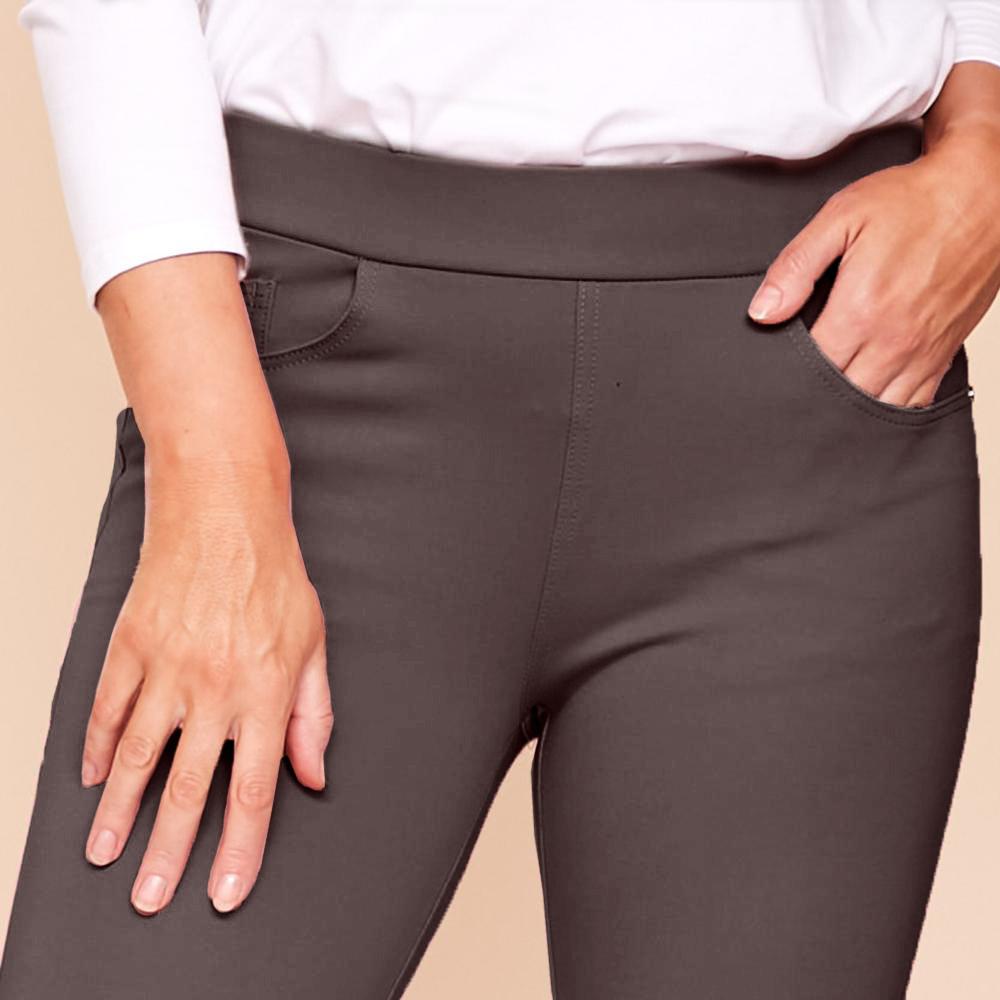 Ann Stretch Waist Trousers (Khaki-Dark)