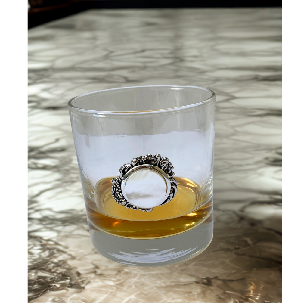 Bourbon Glass with Mother of Pearl to Celebrate 30th Anniversary