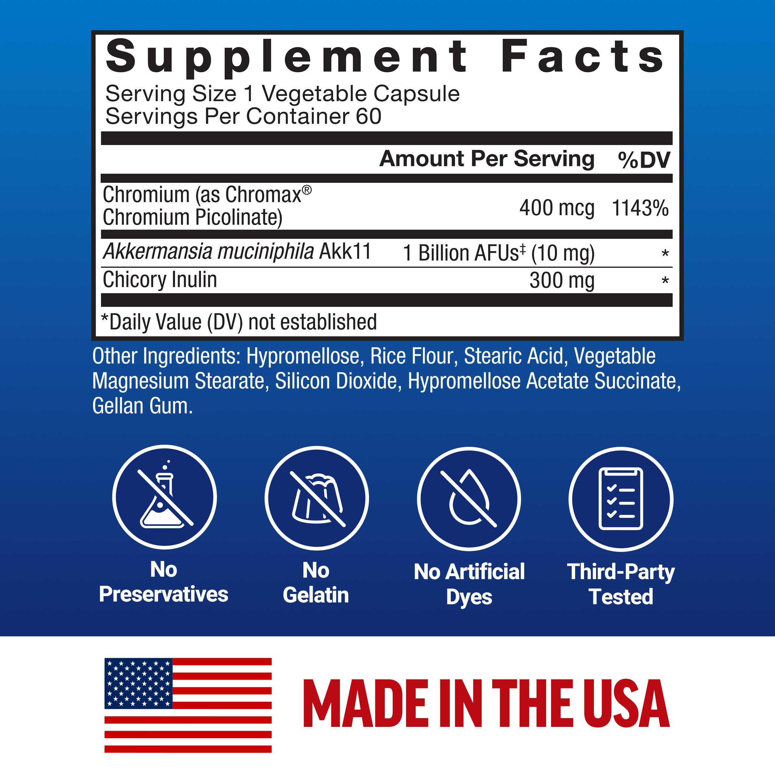 Akkermansia Supplement Facts Panel
