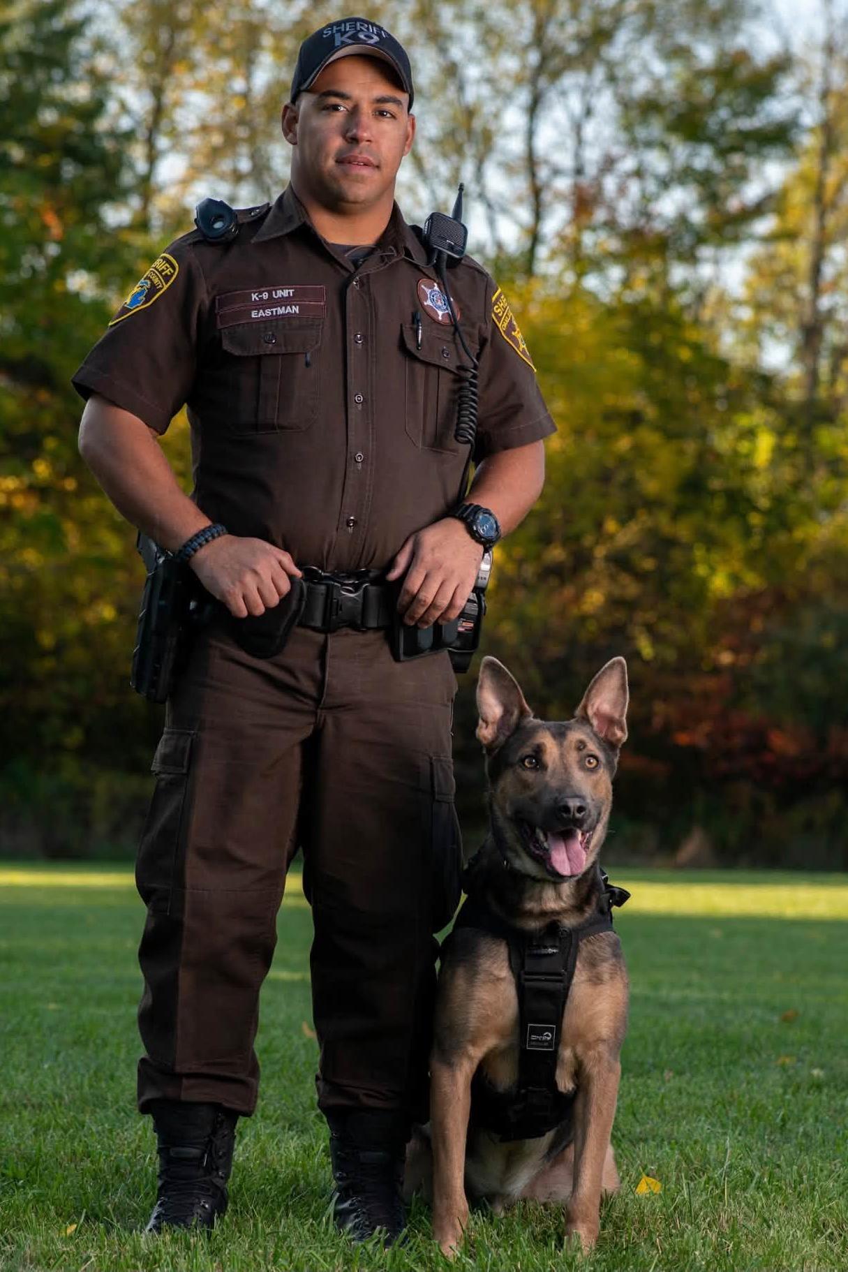 k9 bleu with his handler