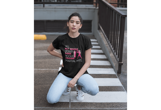 mma t shirts, woman t shirts, girl t shirt, boxing t shirt, karate t shirts, wrestling t shirt, sparring t shirt, grappling t shirt, whole world revolves around mma t shirt